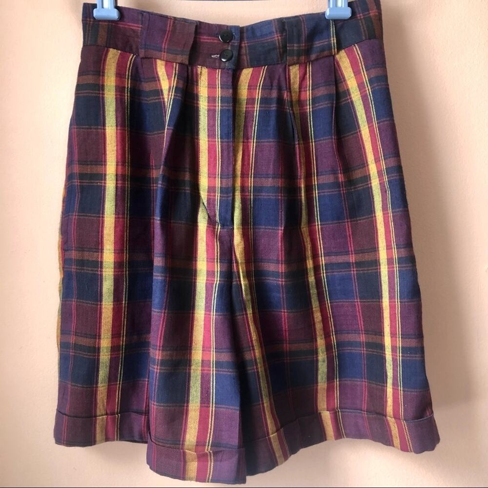 Plaid High-Waisted Shorts Size 7